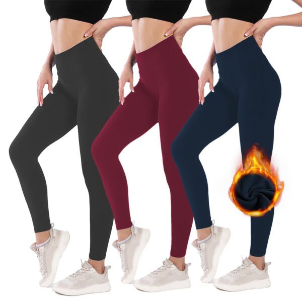 Women's High-Waist Warm Yoga Leggings – Slim Fit Belly Control Sports Tights