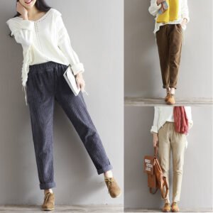 Loose fit corduroy pants